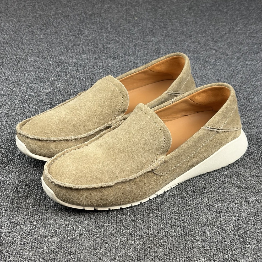 OluKai Ka'a Loafer Men's 9 Tan Suede Leather Slip On Moc Toe Shoes 10535-5252